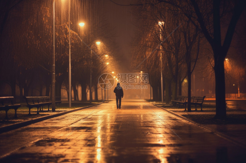 下雨时街道上的行人高清图片下载-正版图片600299840-摄图网