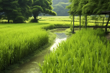 农村种植的水稻图片