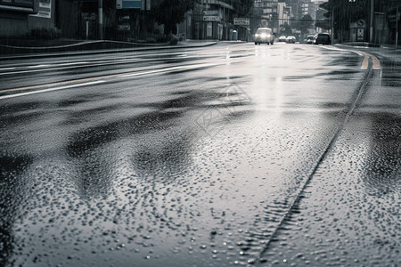 下雨时户外的道路图片