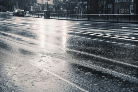 雨天户外的街道高清图片