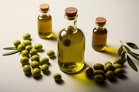 健康的橄榄油和橄榄图片