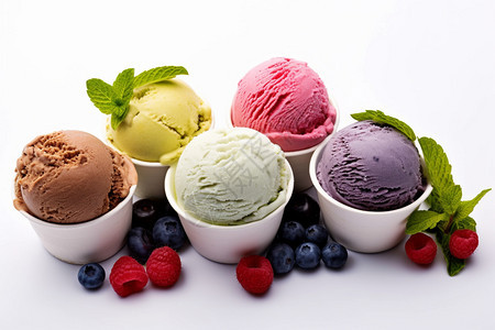 奶油冰淇淋圆球图片