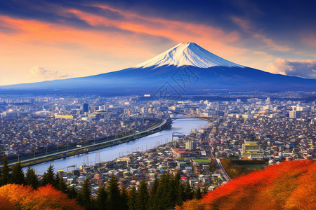 东京著名景点富士山图片