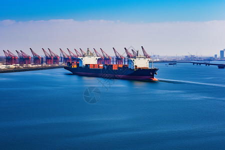 出口贸易的货船高清图片