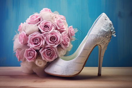 婚礼美丽的高跟鞋图片