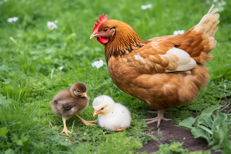 养殖场繁殖的母鸡图片