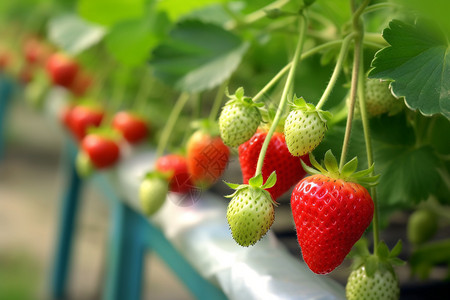 果园里成熟的草莓图片
