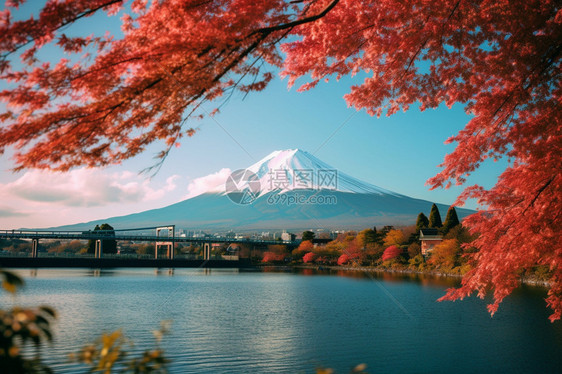 日本火山山脚下的景色图片