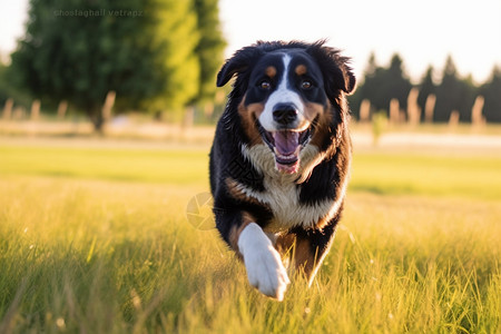 公园中玩耍的伯尔尼犬图片