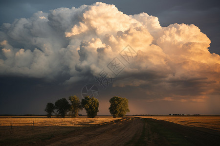 乡村上空壮观的雷暴云图片
