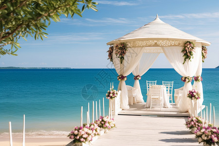 海边婚礼的布置高清图片