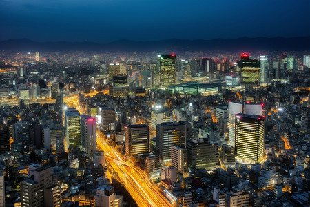 现代城市建筑的夜景图片