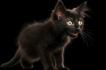 可爱的黑色猫咪幼崽图片