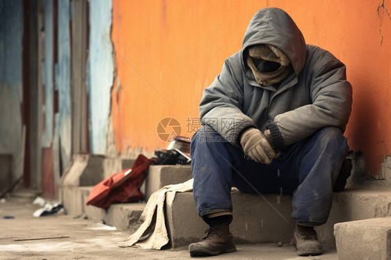 无家可归的男人图片