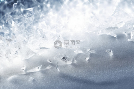 冬季冻结的雪花创意背景图片