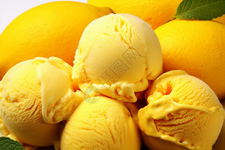 凉爽的芒果冰淇淋图片