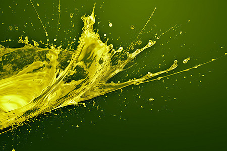 创意飞溅液体绿色背景图片