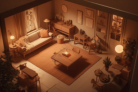 室内家居概念模型背景图片