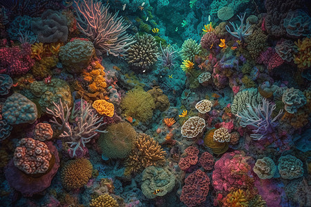 数字珊瑚礁艺术插图图片