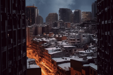 冬季城市生活背景图片