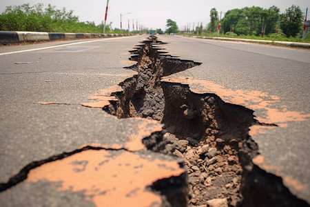 开裂的道路图片