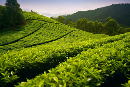 种植的农业茶树图片