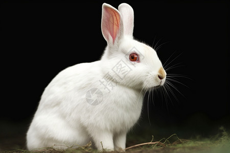 白色的野生的兔子图片