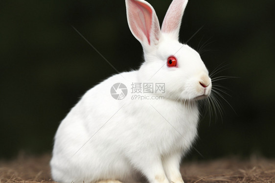 可爱的白色野兔图片