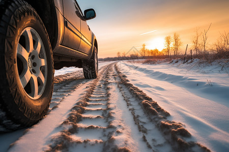 汽车跑道雪地中的汽车背景