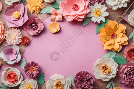 制造的工艺纸质花朵背景图片