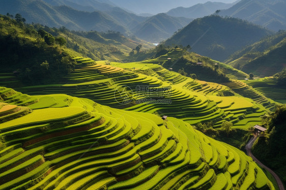 种植的农作物梯田图片