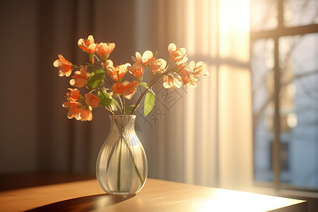 桌面花瓶里的鲜花图片