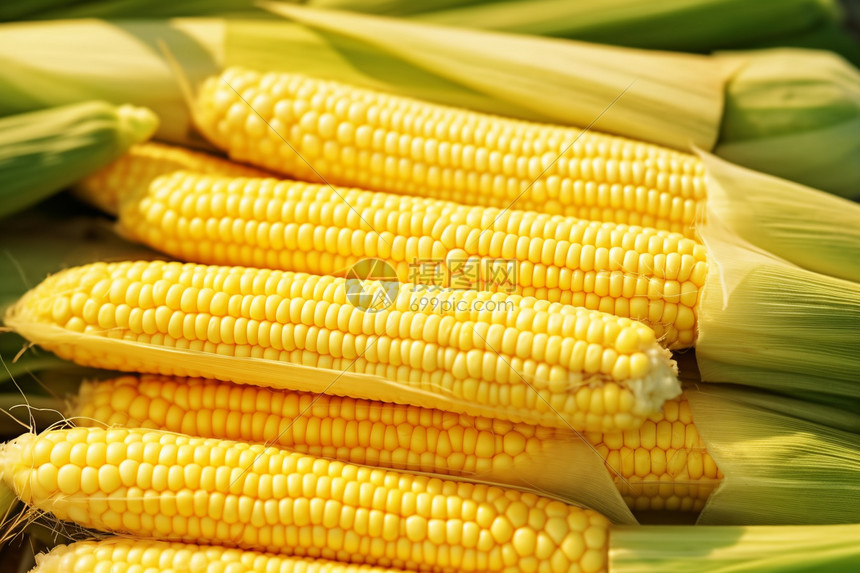 田里新鲜的玉米图片