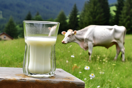 新鲜清爽的牛奶背景图片