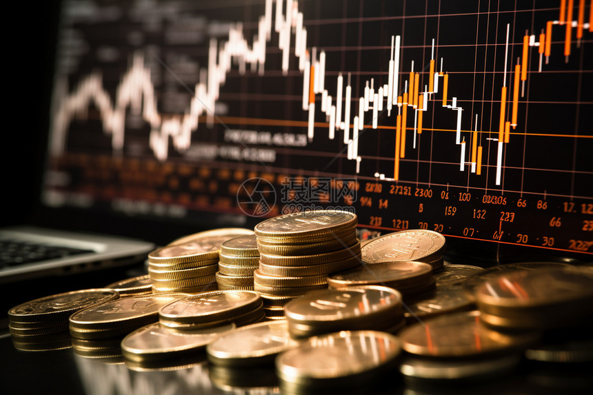 双倍的浅图表和金币行双重曝光商业理念和所有艺术品设计的经济趋势背景贵金属贸易特写浅景深图表和金币行用于融和商业概念贵金属贸易全球图片素材-正版 ...