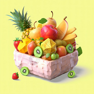 盒子中美味的水果插图图片