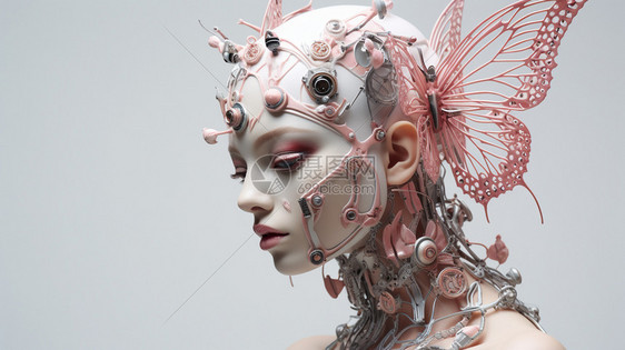 金属创意机械女人图片