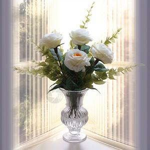 玻璃瓶中的鲜花背景图片