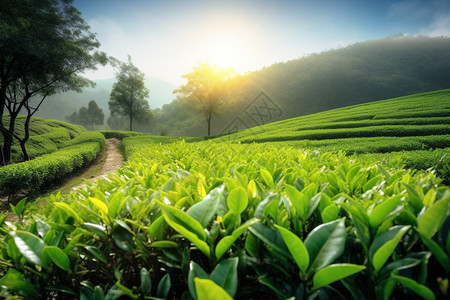 夏季种植的绿茶图片