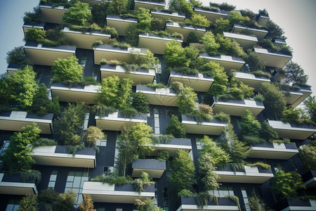 生态垂直绿化建筑背景图片