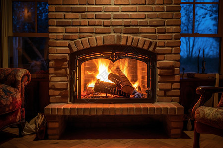 温暖的家庭壁炉图片