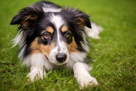 草地上的牧羊犬图片