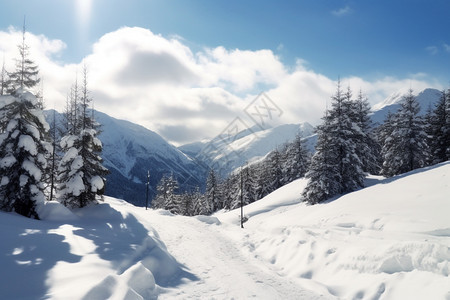 美丽的雪山景色图片