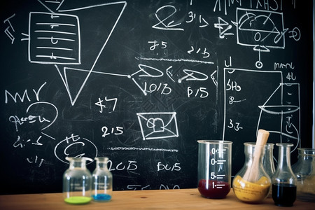 数学实验室黑板上的各种公式设计图片