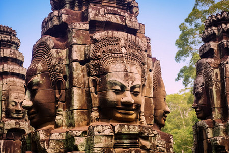 亚洲佛教宗教雕像背景图片