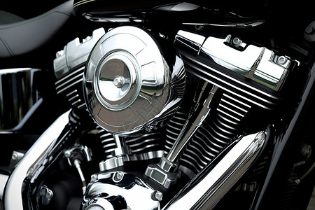 镀铬强劲的摩托车发动机背景