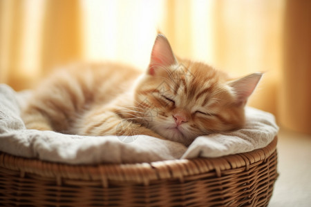 睡觉的猫蜷缩的猫咪背景