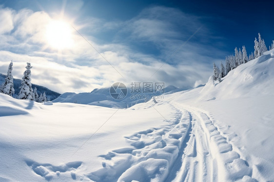 暴雪覆盖的路面图片