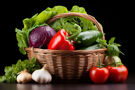 新鲜健康蔬菜背景图片