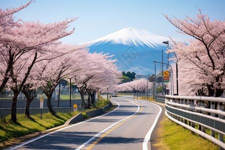 北海道樱花北海道城市景观背景